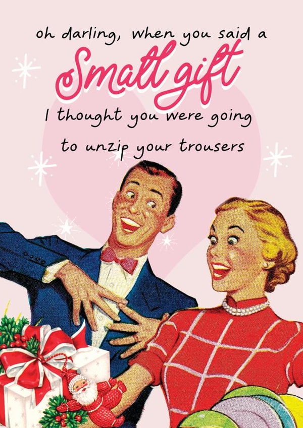Hilarious and cheeky Christmas card for your significant other- 
Small gift created by Vanilla Frosting Studio