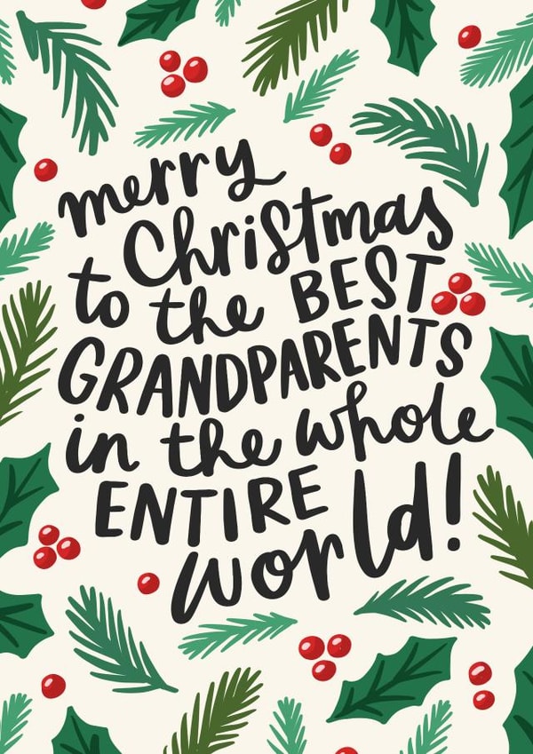 Cute Christmas Card For Grandparents - Best Grandparents - Traditional created by Violet and Alfie