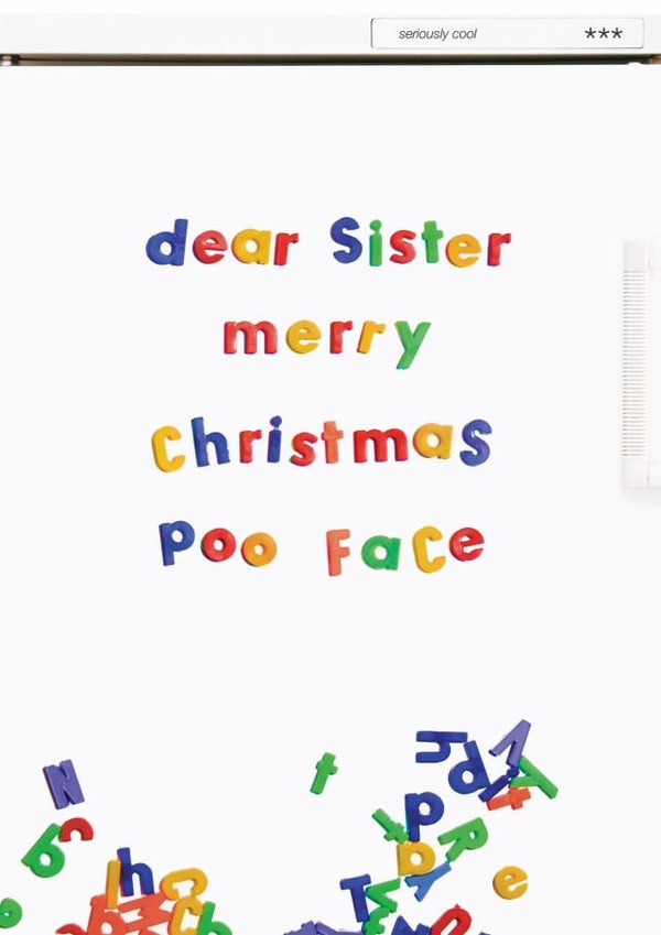 Funny Fridge Magnet Christmas Card For Sister created by Brainbox Candy