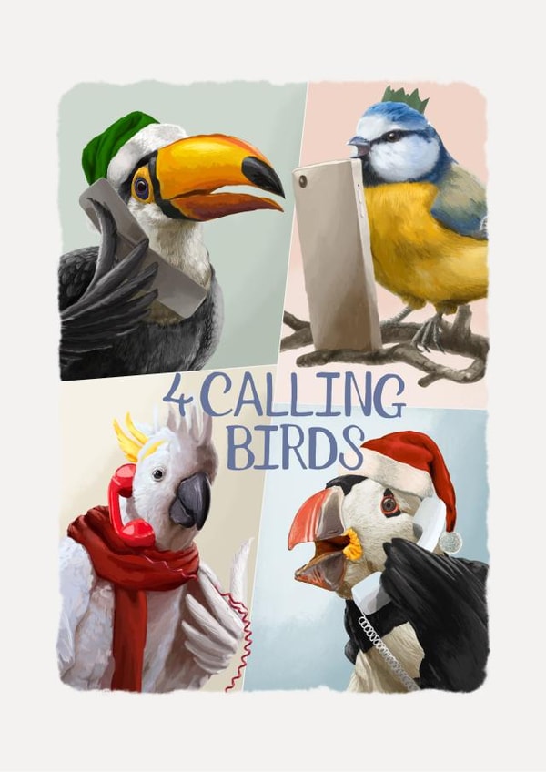 Funny Pun Christmas Carol Card created by Fasanian Artistry