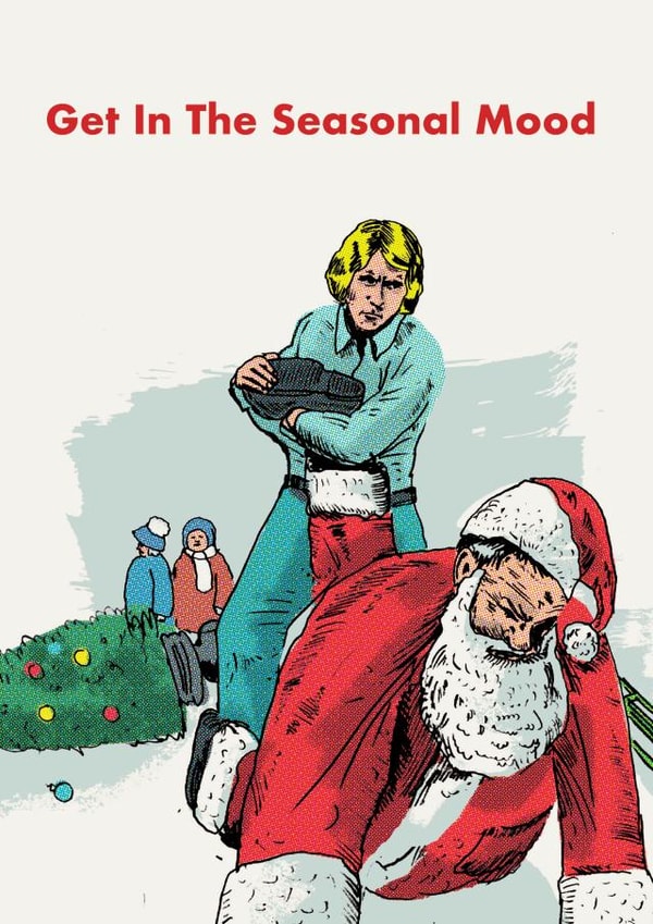 Funny Sant Seasonal Mood Christmas Card created by Modern Toss