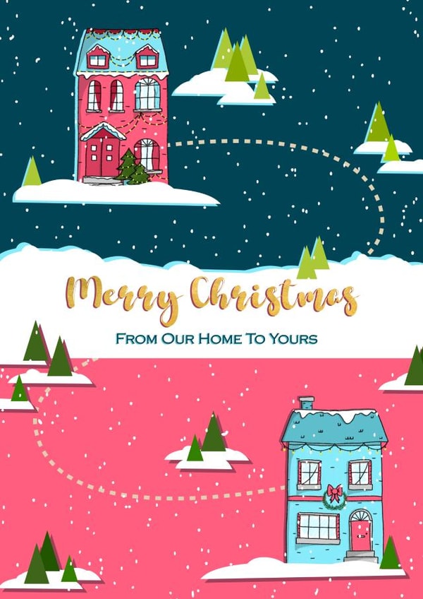 Cute Christmas Card - Merry Christmas From Our Home To Yours | thortful