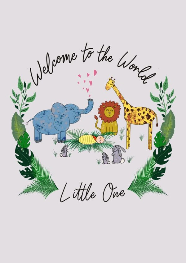 Cute new born baby card - welcome to the world little one created by rachels_type
