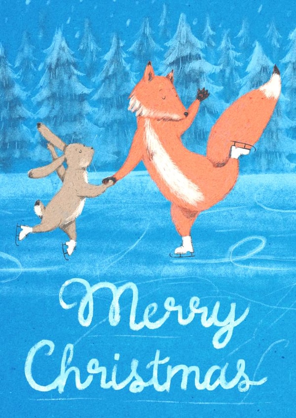 Cute Illustrated Christmas Card For Your Favourite Person – A Magical Friendship created by Teresa Kendel