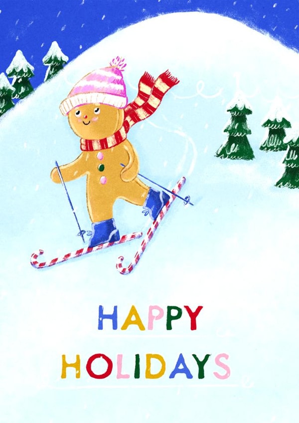 Cute Illustrated Card To Send A Big Smile To Your Loved Ones For Christmas. created by Teresa Kendel