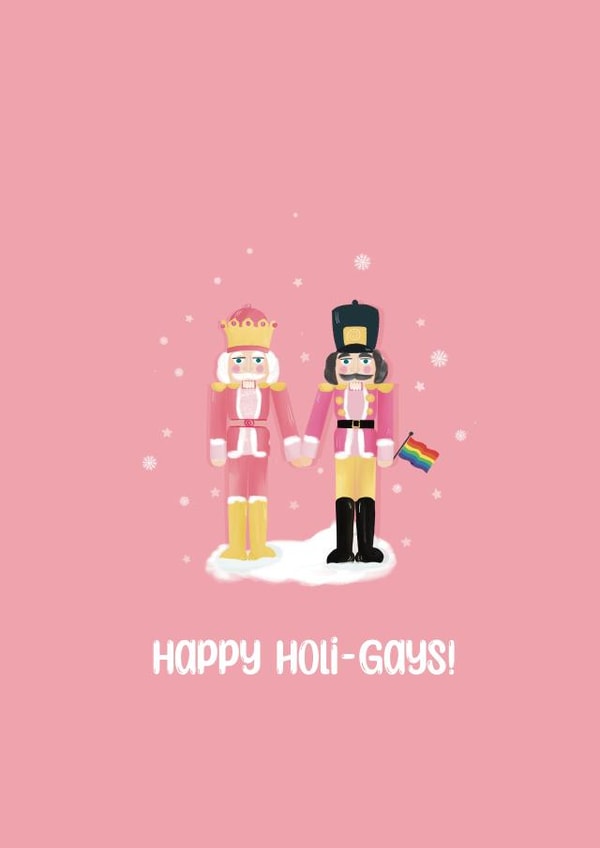 Cute Christmas Card for your LGBTQ+ friend or loved one - Gay Nutcracker Figures created by Oh So Jolie