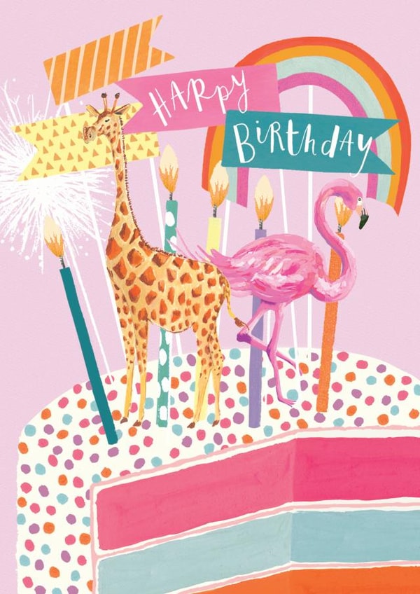 Fun Birthday card for Kids - Birthday Cake - Happy Birthday created by Louise Tiler