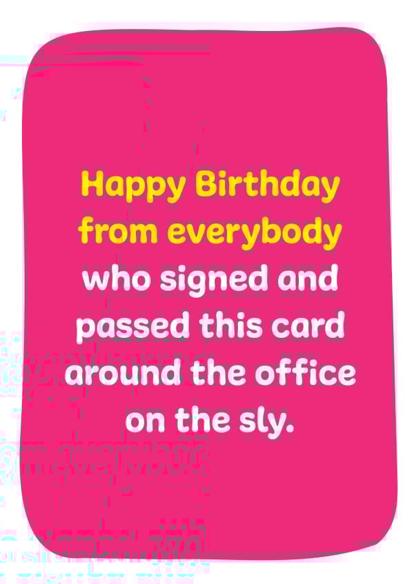 Funny work/office colleague birthday card. created by Norm & Then