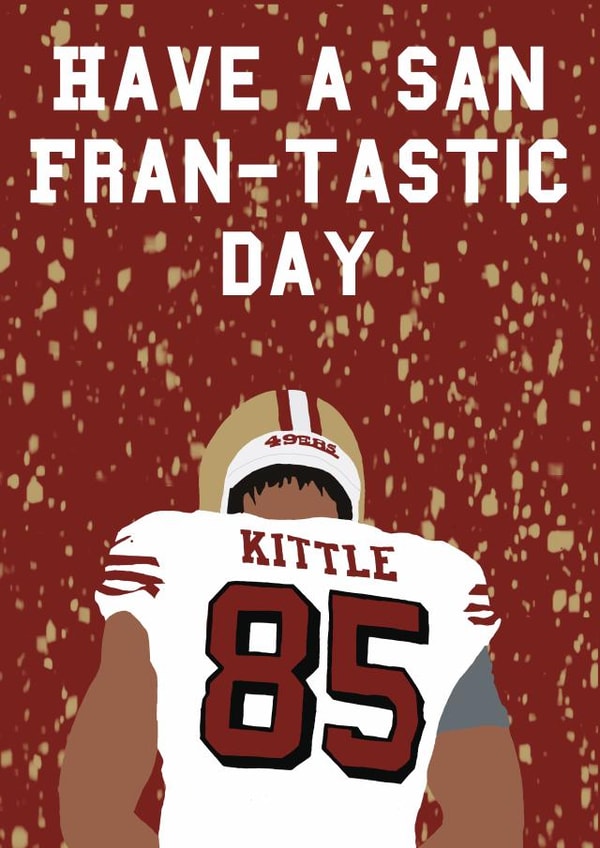 George Kittle Pun Greetings Card created by MinimalistSport