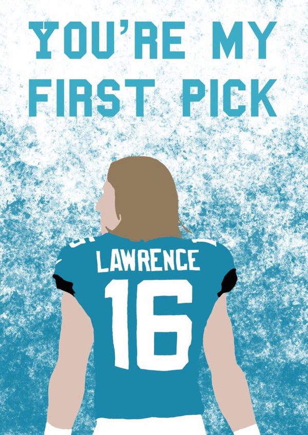 Trevor Lawrence Pun Greetings Card created by MinimalistSport