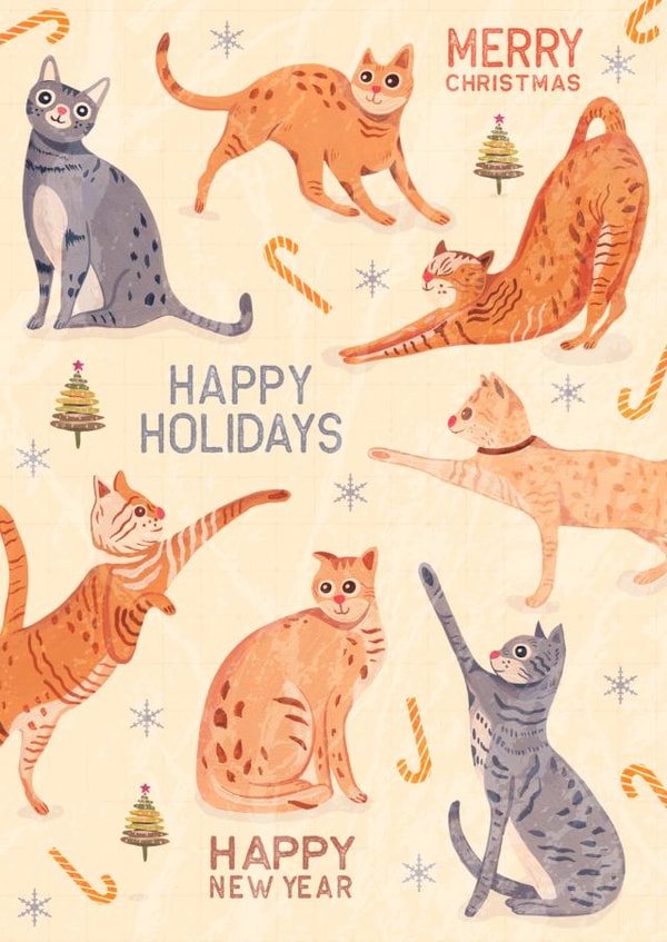Cute Christmas card for everyone, especially cat lovers created by Grace Andersson