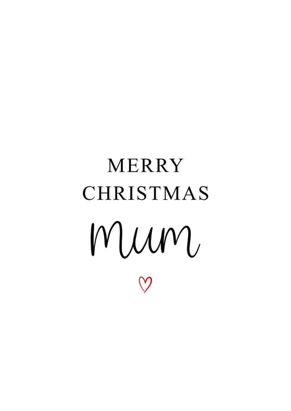 Minimalist Merry Christmas Card For Mum created by Kalm Lettering