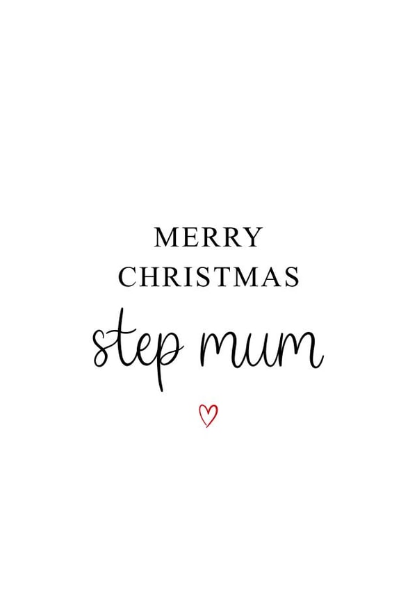Minimalist Merry Christmas Card For Step Mum created by Kalm Lettering