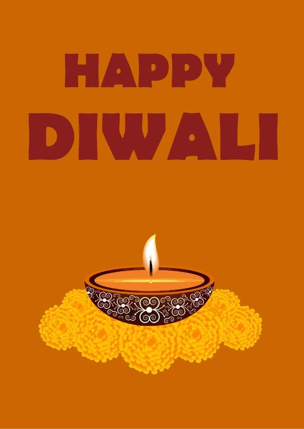 simple Indian celebratory Diwali card created by Khayal