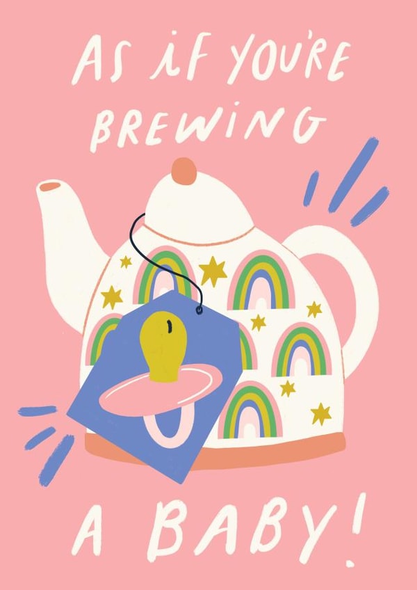 Brewing a Baby Teapot Pregnancy Congratulations Card created by Lucy Maggie Designs