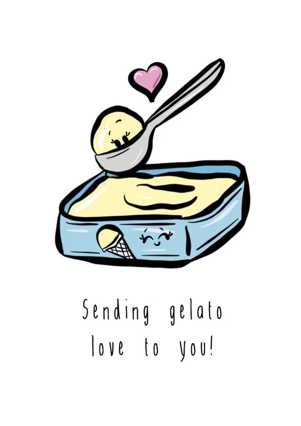 Punny ice cream/gelato card for anyone special who needs some love created by The Taste Buds