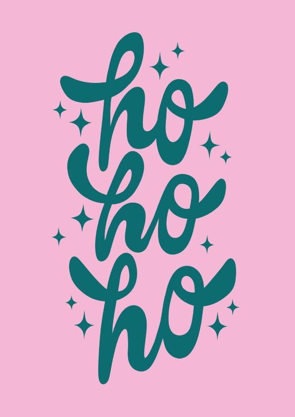 Cute Typography Christmas Card - Ho Ho Ho created by Sofini Design
