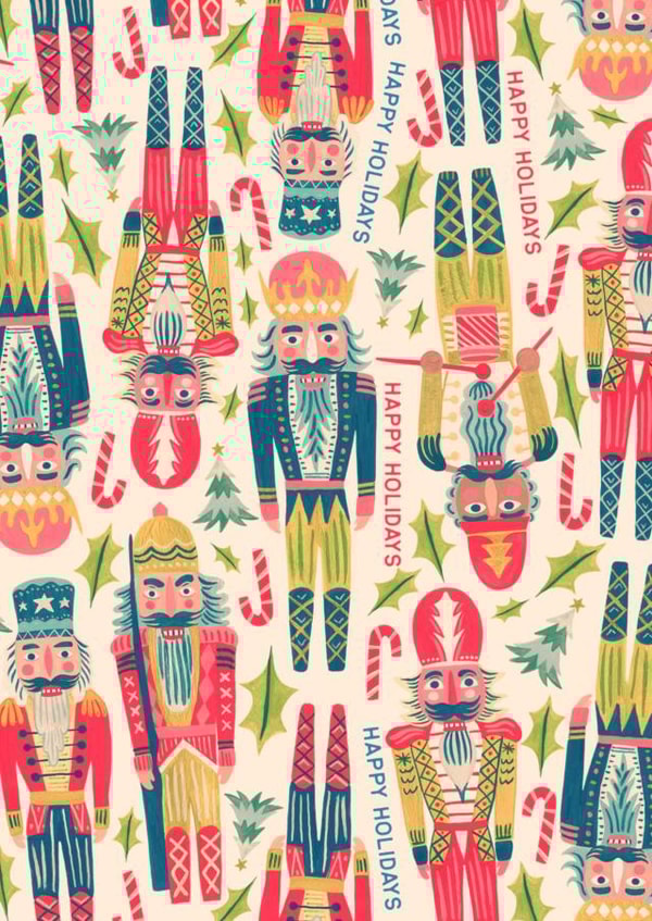 Cute Christmas card featuring Nutcrackers created by Grace Andersson