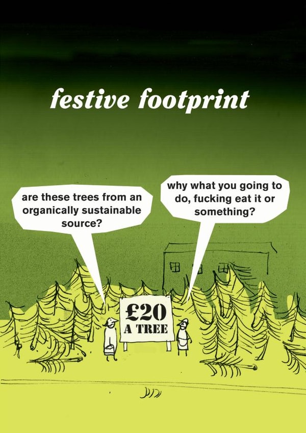 Funny Festive Footprint Christmas Card created by Modern Toss