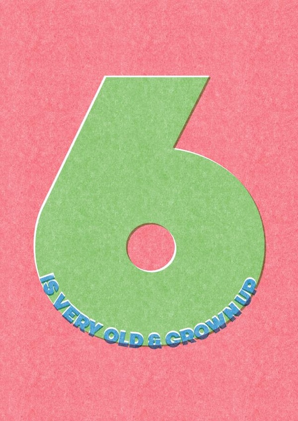 6 is very old & grown up birthday card (6 birthday card) created by London Road Designs