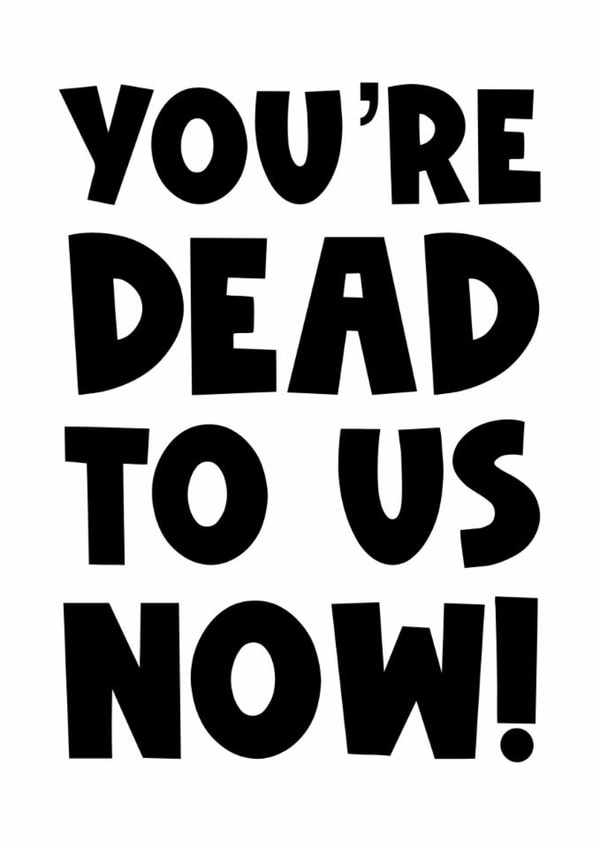 Send a funny leaving new job work good luck card to colleagues you’re dead created by Naomi Park