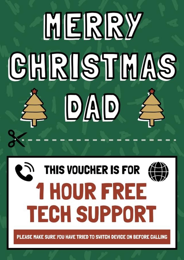 Tech Support Voucher Xmas Card for Dad created by AbiGoLucky