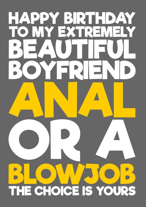 Funny and Rude Boyfriend Birthday Card created by Blind Faith