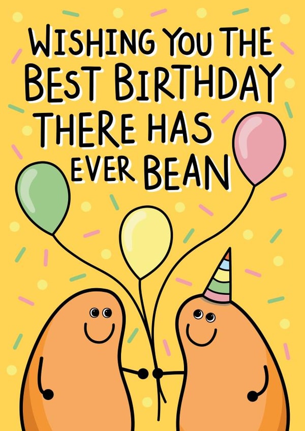 Cute Baked Bean Birthday Card created by Jampuppy Design Studio