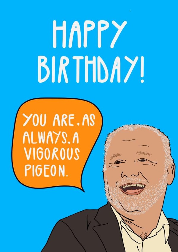 Funny birthday card- train guy- Bob Mortimer created by Anna Kathryn 