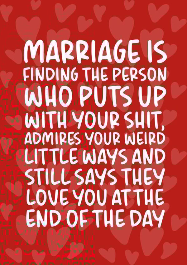 'Love You at the End of the Day' Cute and Heartfelt Wedding/Anniversary Card created by Brogan Thomas