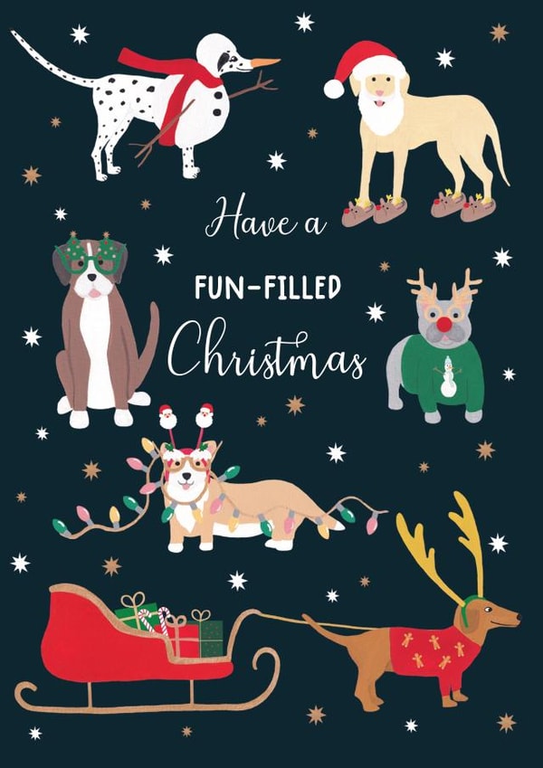 Dog Christmas card. created by Charlotte Farr