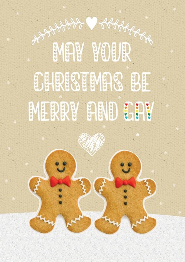 cute gingerbread gay couple card created by Mo&Co