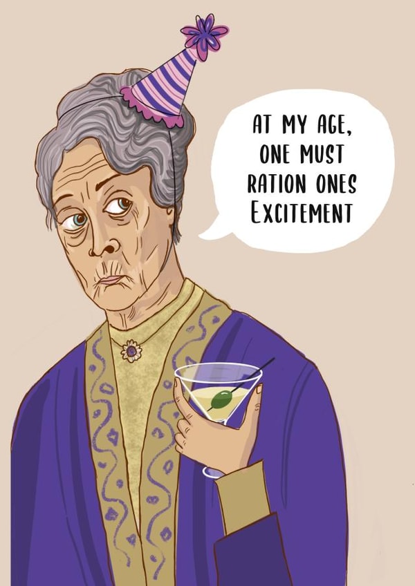 Funny Downton Abbey character card created by Shell Bell Draws