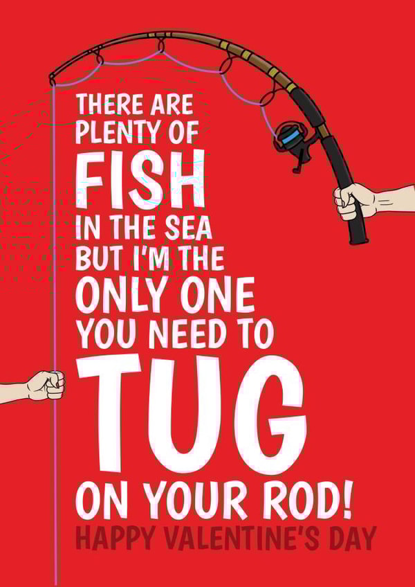 Naughty Fishing Valentine's Day Card For Him - Tug On His Rod created by @Cupsie's Creations