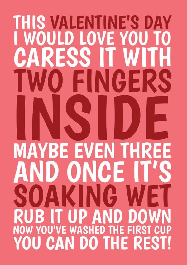 Naughty Valentine's Day Card - Washing The Pots Joke created by @Cupsie's Creations