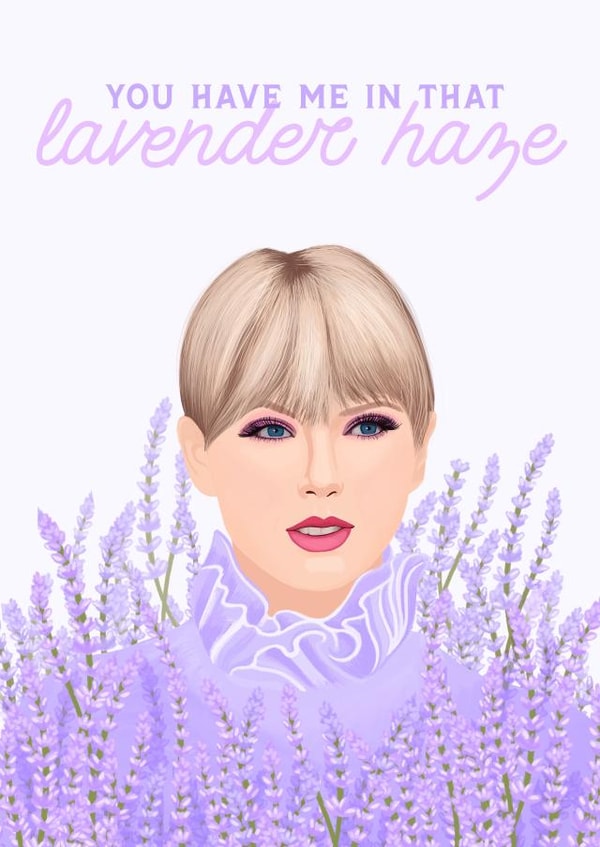 Taylor Swift Lavender Haze Anniversary Card created by URGHH Card Co.
