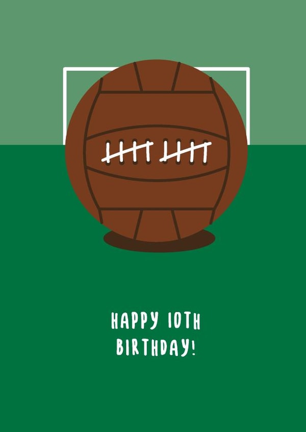 SMART FOOTBALL THEMED 10TH BIRTHDAY CARD created by Sean Cullen