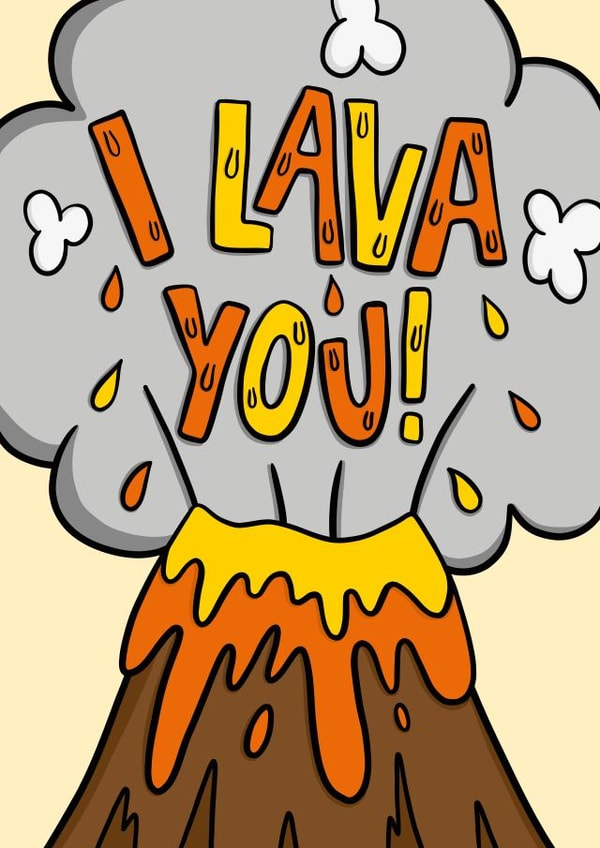Lava You Card | A6 Funny I Love You Card | Valentines Card created by TeePee Creations
