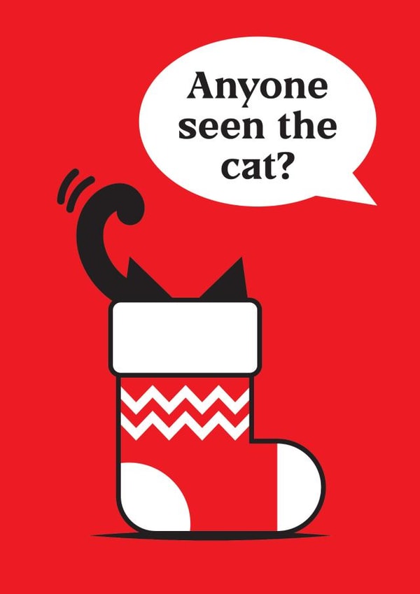 Cute Christmas card, purr-fect for cat lovers - Stocking - Anyone
seen the cat? created by Haywood House