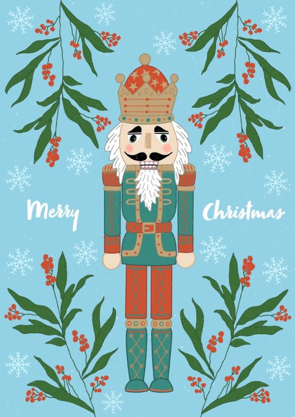 Nutcracker Christmas Greetings Card created by Chloe Penn Illustration