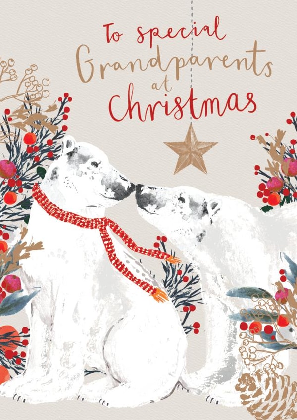 Cute Christm Card for Grandparents - Polar Bear Couple - To Special Grandparents created by Louise Tiler