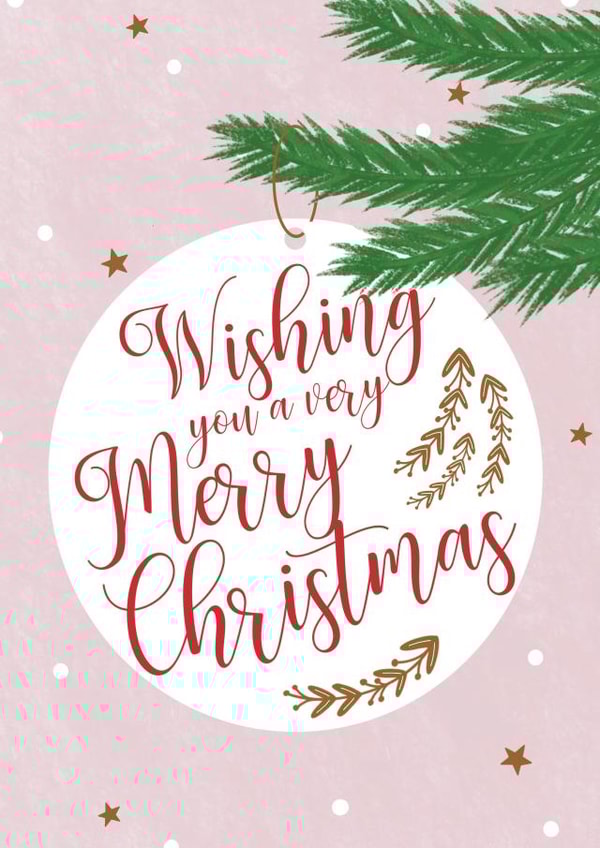 Christmas card - Merry Christmas - loved one - pink and white Christmas card created by Rainee Collections
