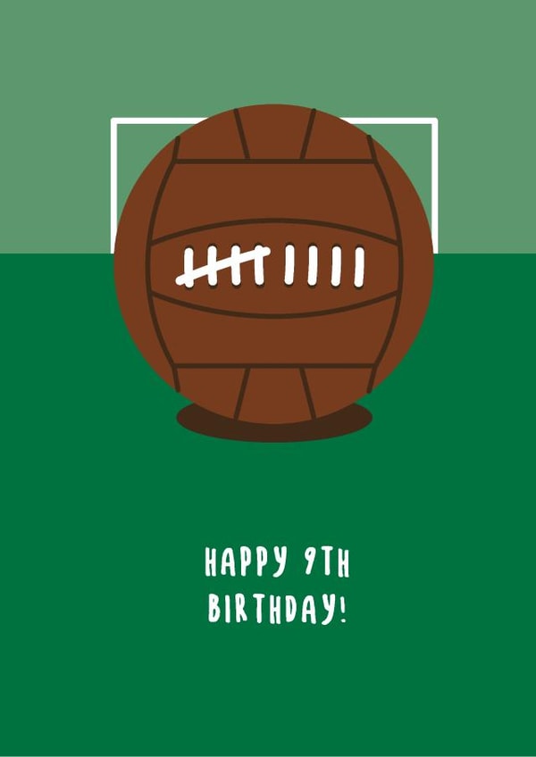 Happy 9th Birthday Retro Footy Card created by Sean Cullen