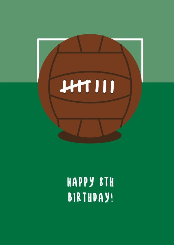 Happy 8th Birthday Retro Football Card created by Sean Cullen