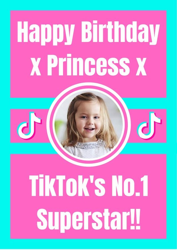 tiktok daughter Personalised Photo Card 48735 created by Kushty Cards