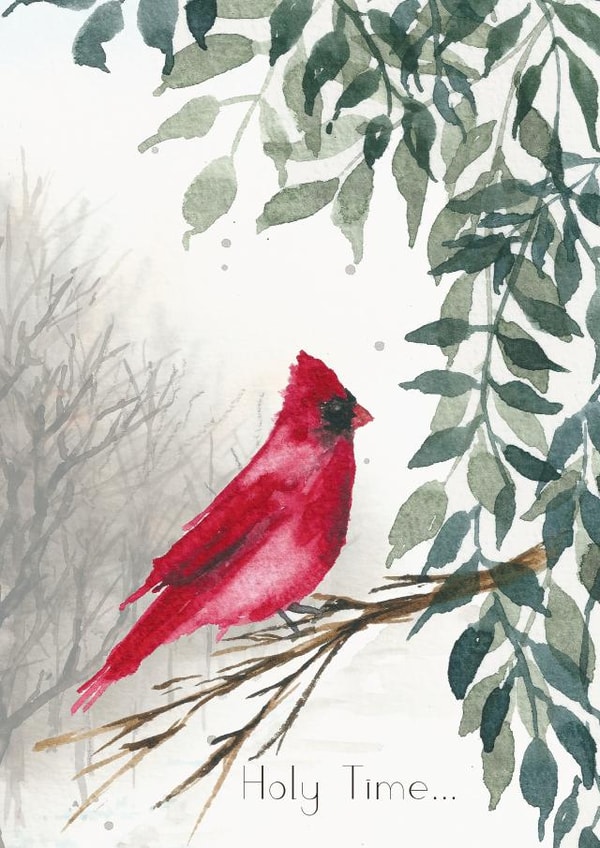 cute watercolour Christmas card created by Silvia Betancourt