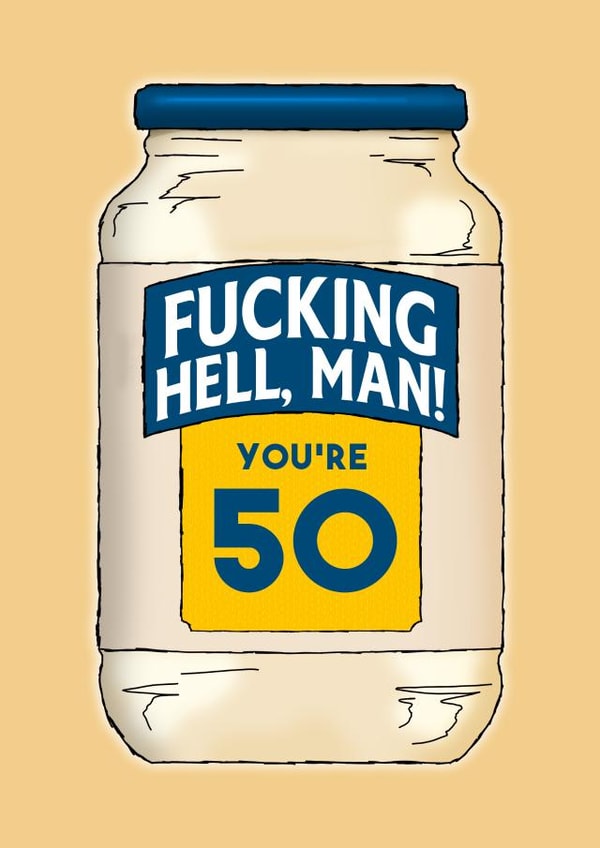 Fucking HellMan 50th Birthday Card created by NotNiceThings