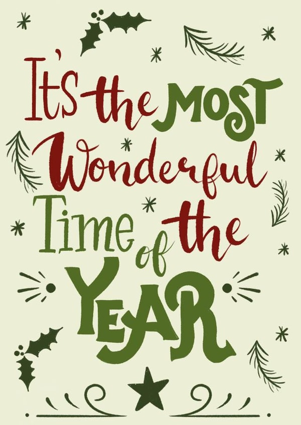 Classic quote card for your loved ones - song lyrics - wonderful time of year created by @Niamheile_Design