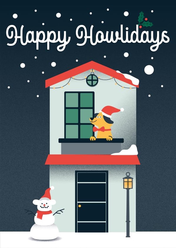 Happy Howlidays dog Christmas card created by tails.com
