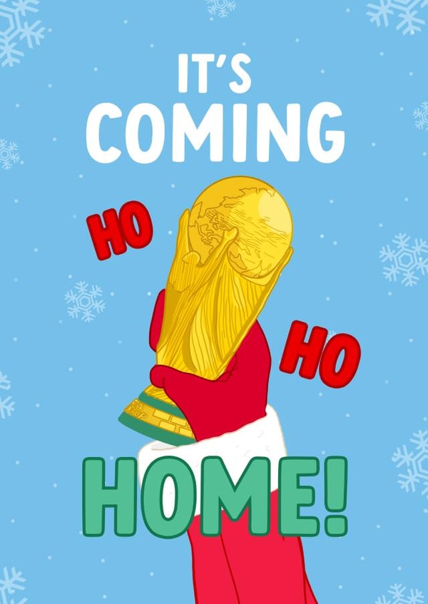 Funny Football World Cup Christmas Card - It's Coming Home created by The Cake Thief